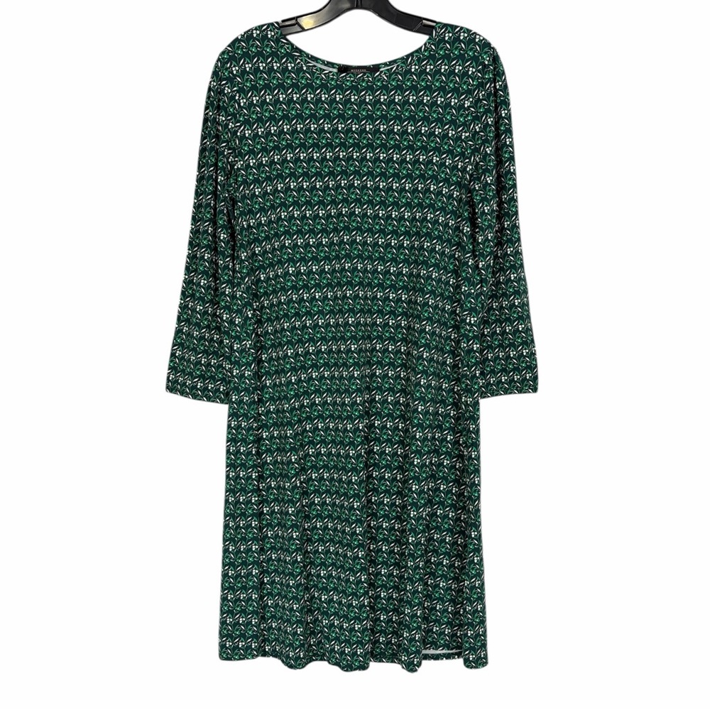 NWT Max Mara Weekend Green Floral Print Shift Dress with 3/4 Sleeves Size Small - Picture 2 of 8
